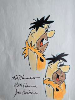 Benedict, Hannah, Barbera - 1 Original colour drawing - The Flintstones - Fred Flinstone | Catawiki