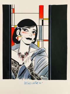 Lapone, Antonio - 1 Original colour drawing - La fleur dans l’atelier de Mondrian | Catawiki