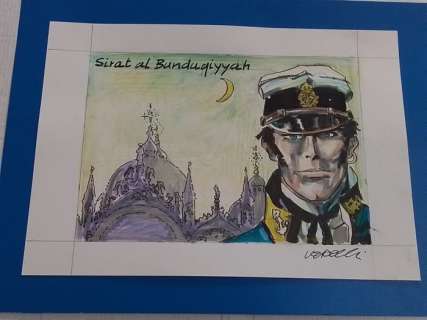 Vercelli, Gino - 1 Original colour drawing - Corto Maltese - Omaggio a Pratt | Catawiki
