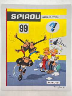 Marchand, Bruno - Original colour drawing - Spirou et Fantasio - Hommage Couverture Spirou 99 - 2003 | Catawiki