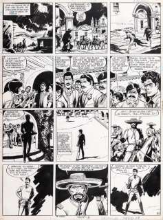 Jijé | Jerry Spring, planche n°8 Ã  l’encre de Chine de… | Millon