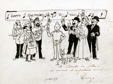 Hergé | Tintin, illustration Ã  l’encre de Chine et Ã  la… | Millon