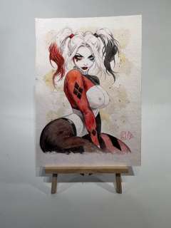 Zanella & Saras - 1 Original colour drawing - Dangerous Harley Quinn - 2025 | Catawiki