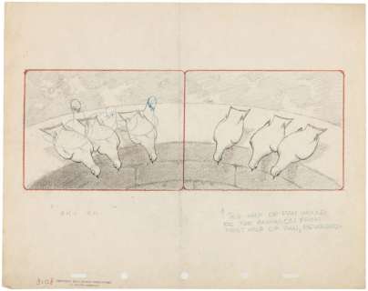 "SNOW WHITE AND THE SEVEN DWARFS" BIRDS ORIGINAL STORYBOARD ART LOT. | Hake’s