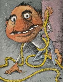 Dulieu, Jean - 1 aquarelle originale - Paulus de Boskabouter - een gevangene is ontsnapt met een touw - jaren 1950 | Catawiki