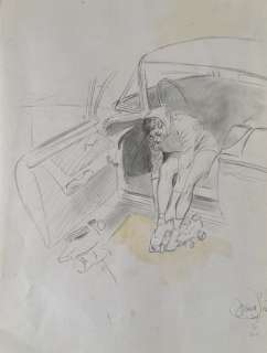 Sire, Denis - 1 Original colour drawing - Patineuse | Catawiki