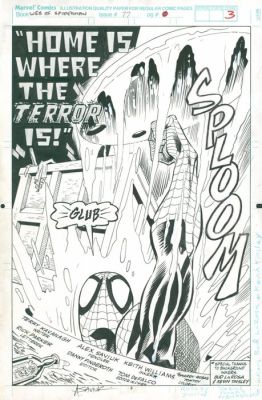 Keith Williams, Alex Saviuk - Original page - Web of Spider-Man - #77 title splash, Saviuk signed - 1991 | Catawiki
