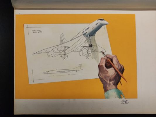 Riboldi, Enea - Original colour drawing - Concorde scala 1/125 - 1979 | Catawiki