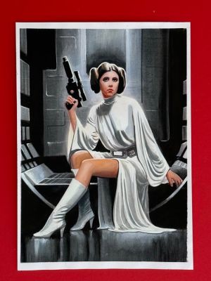 Heijink, John - 1 Original colour drawing - Star Wars - Prinzessin Leia | Catawiki