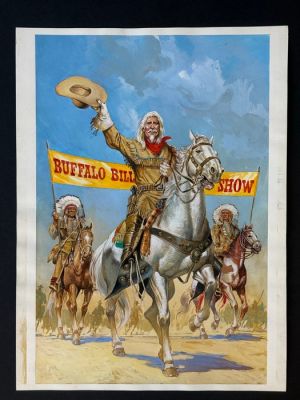 Firuz Askin - 1 Original drawing - Buffalo Bill - Wunderschöne grosse Illustration | Catawiki