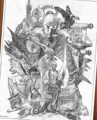 Sanjulian - Crayon original - 1001 Nights (One Thousand and One Nights) – Hand Signed | Catawiki