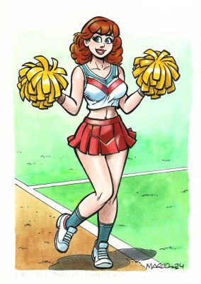 Joan C. Marco | Original drawing: Cheerleader – Marco | Origin Of Comics