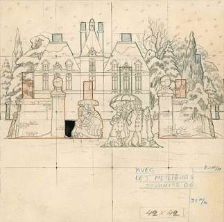 Hergé | Tintin et ses amis sortent de Moulinsart | Artcurial