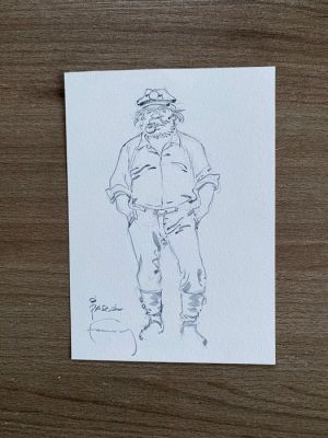 Hermann (Huppen, Hermann) - 1 Dessin original - Bernard Prince - Barney - 2022