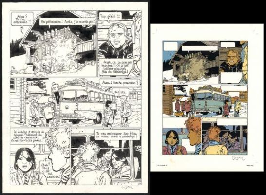 Cosey | Planche originale n°20 accompagnée de sa mise en couleurs - Yiyun | Daniel Maghen