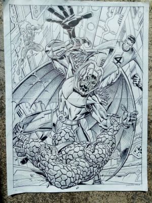 Comolo, Giorgio - 1 Original drawing - Fantastic Four vs Annihilus - 2026 | Catawiki
