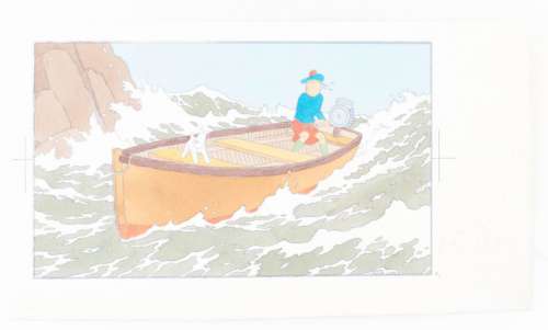 Tintin / L’île noire Mise en couleurs originale | Phoenix Auction