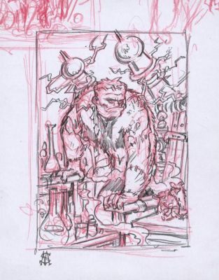 Stan Manoukian | Recherche préparatoire de Illustration originale, "Le Monstre de Frankenstein" - Les Monstres - L’Encyclopédie du Merveilleux | Daniel Maghen