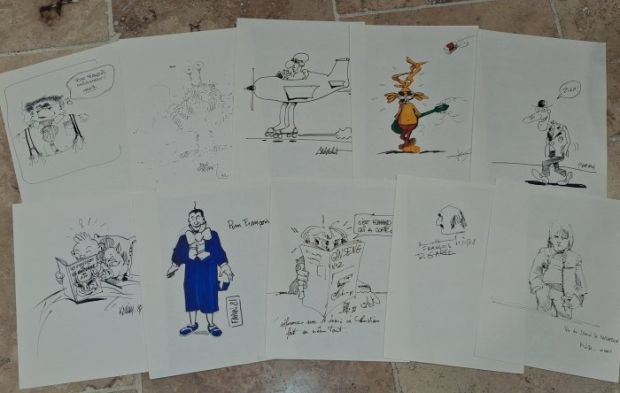Carali, Labachot, Karim, Farin - 10 Original drawing - mixe - Dédicaces