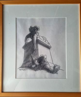 Barbe, André-François - 1 Original drawing - Humouristes Associés HA! - Statue de Bacchus - 1981 | Catawiki