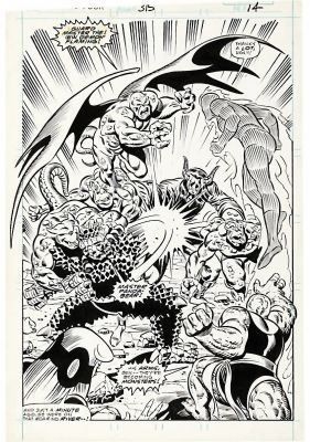 Keith Pollard & Joe Sinnott – Tavola Originale "Fantastic Four #315" – Splash Page 14 – "No Way Out!" | Love Original Art
