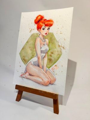 Fang, Daniel (Arte Zeta Studio) - 1 Original colour drawing - Flintstones - Wilma - 2026 | Catawiki