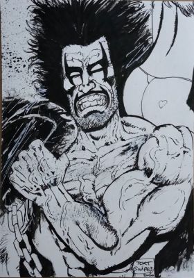 Tort Swipes (lápiz y tinta) Original drawing - Pin Up - Lobo | Catawiki