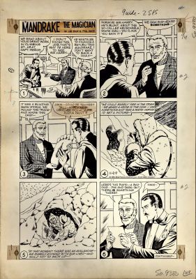 Phil Davis - Tavola Originale - Mandrake the Magician - Sunday Comic Strip - datata 29-11-1959 King Features Syndicate | Love Original Art