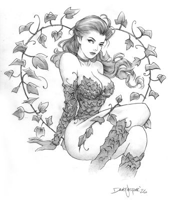 Dave Nestler - A little Poison Ivy Love, original pencil sketch