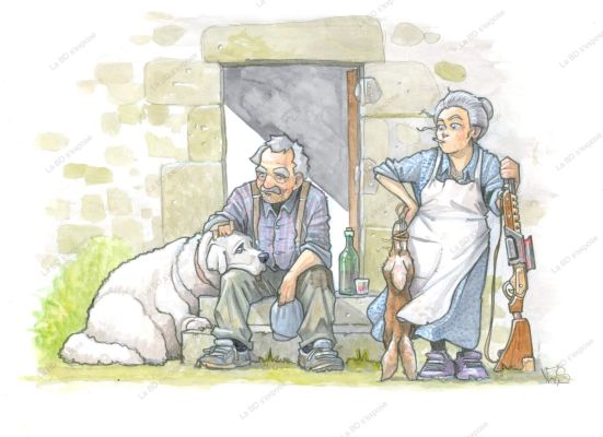 Nicolas Signarbieux | Dessin Original Jules et Alice et leur vieux chien | La BD s’expose