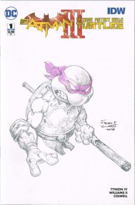 Freddie E. Williams II | Mirage Donatello Bust SketchLimited Ed. Batman/TMNT V3Blank | Freddie E. Williams II