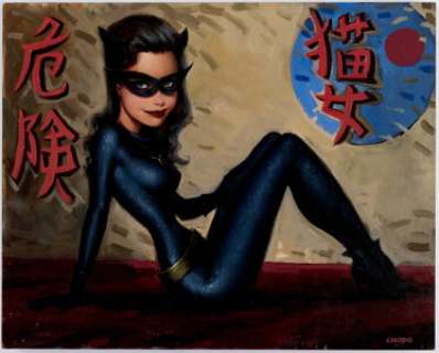 Joe Chiodo - Catwoman Painting Original Art (Unpublished, 2010). Chiodo’s Manga-style portrait of the classic - | Heritage