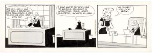 Pete Hansen Lolly Daily Comic Strip Original Art dated 9-22-62 (Chicago Tribune, 1962). Sick Leave is -