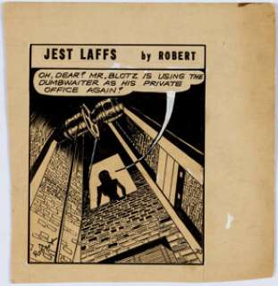 Bob Kane Jest Laffs One-Panel Gag Comic Strip Original Art (Iger shop, c. 1930s). Here’s a real rarity: Bob - | Heritage