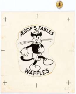 Aesop’s Fables #22 "Waffles" Pinback Button Illustration Original Art and Pin (Western Theater - | Heritage