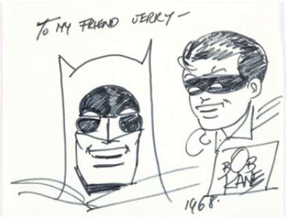 Bob Kane - Batman and Robin Sketch Original Art (1968).  The Caped Crusader and the Boy Wonder, as drawn by the - | Heritage