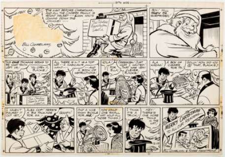 Roger Armstrong Ella Cinders Christmas Day Sunday Comic Strip Original Art dated 12-25-60 (United Feature -