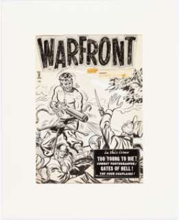 Warren Kremer (attributed) Warfront #3 Cover Original Art (Harvey Comics, 1952). Heavy-duty combat violence - | Heritage
