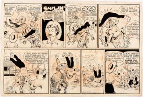 Zack Mosley Smilin’ Jack Sunday Comic Strip Original Art dated 4-9-50 (News Syndicate Co. Inc., 1950). Of - | Heritage