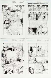 Greg Land and Drew Geraci Sojourn #5 and 6 Panel Pages Original Art Group of 4 (CrossGen, 2001)....