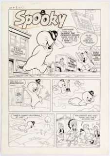 Warren Kremer (attributed) Spooky #21: "A Reel Ghost" Complete 5-page Story Original Art (Harvey - | Heritage