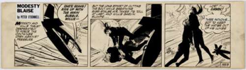 Jim Holdaway Modesty Blaise Daily Comic Strip # 1553 Original Art (London Times Mirror,1968).... | Heritage