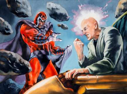 Ray Lago Fleer Ultra X-Men Trading Card #133 Magneto vs. Professor X Original Art Illustration (Marvel/Fleer, 1995... | Heritage