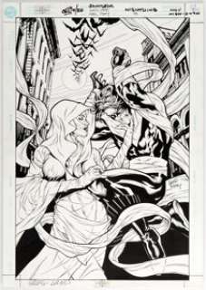 Greg Land and Karl Story Nightwing #49 Cover Original Art (DC, 2000)....