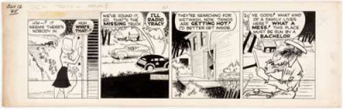 Chester Gould Dick Tracy Daily Comic Strip Original Art, dated 7-12-45 (Chicago Tribune Syndicate, 1945). ... | Heritage