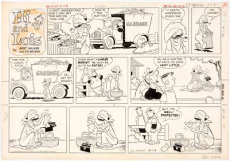  - Dik Browne Hi and Lois Sunday Comic Strip Original Art dated 10-19-58 (King Features Syndicate, 1958)....
