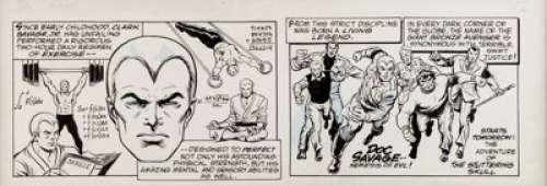 Dave Cockrum (attributed) Doc Savage Unpublished Daily Comic Strip Pitch Piece Original Art (unpublished, 1970s).... | Heritage
