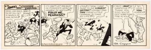 Al Capp with Frank Frazetta Li’l Abner Daily Comic Strip featuring Fearless Fosdick Original Art dated 4-6-56 (Uni... | Heritage