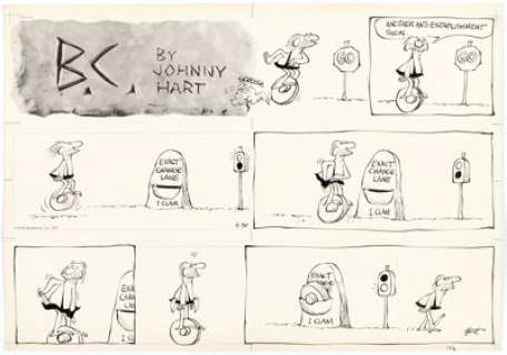 Johnny Hart B.C. Sunday Comic Strip Original Art and Hand-Tinted Color Guide dated 4-30-72 Group of 2 (Field Enter... (Total: 2 Original Art) | Heritage