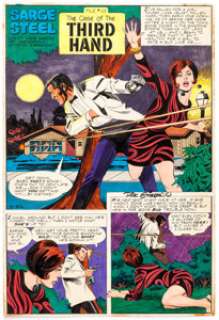  - Dick Giordano Sarge Steel #10 Hand-Tinted Splash Page Original Art (Charlton Comics, 1964). ...